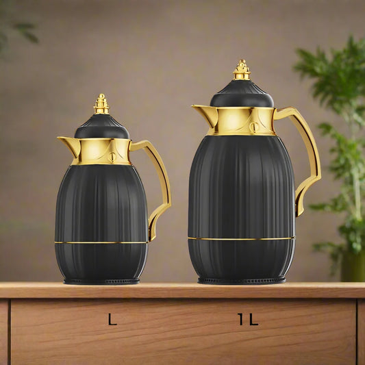 Tea & Coffee Vacuum Flask Black/Gold