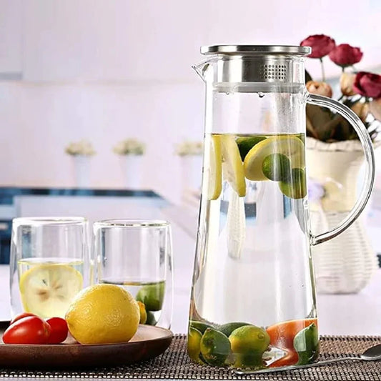 Unique Glass Beverage Pitcher Carafe