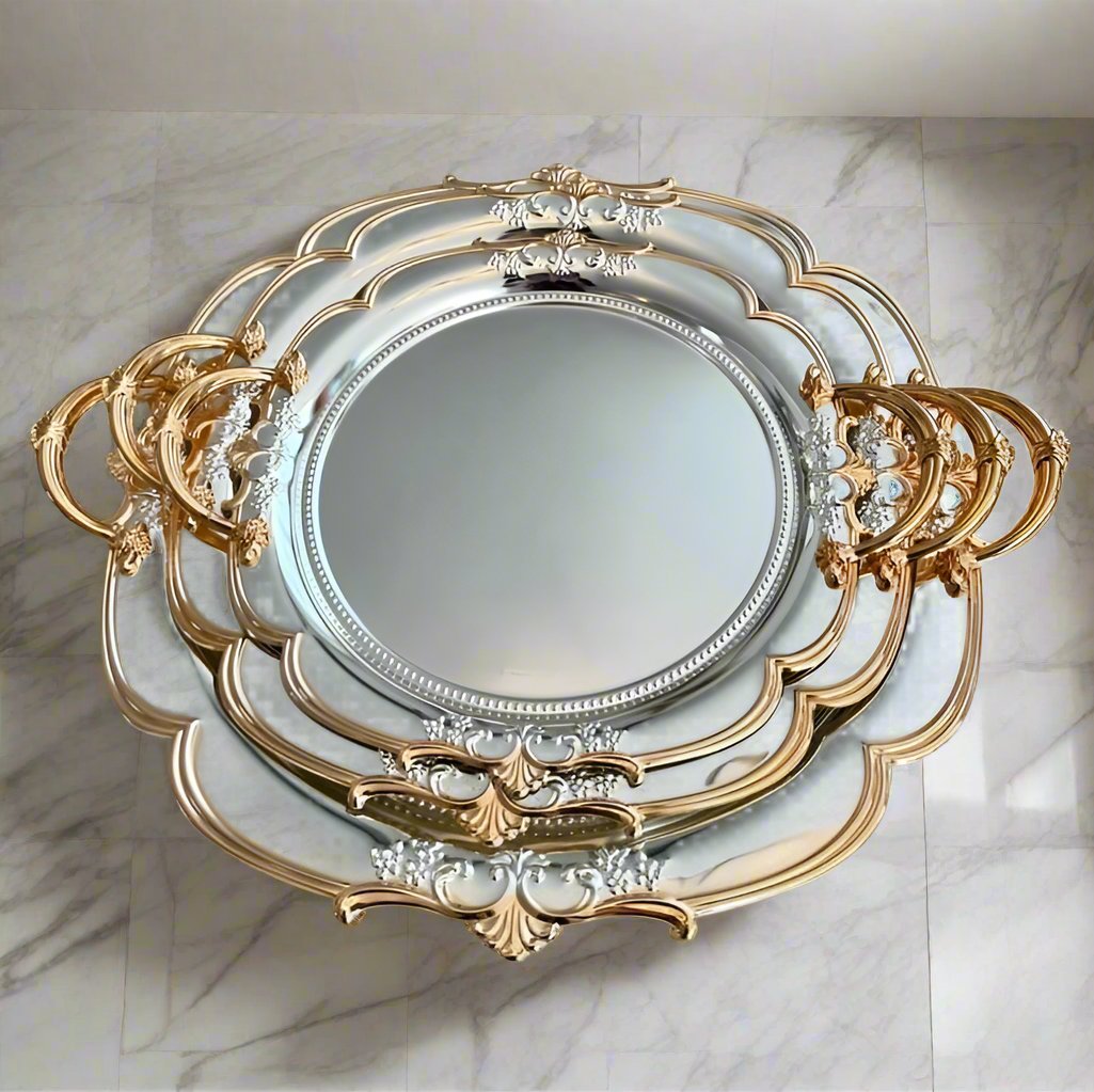 Luxurious Baroque-Inspired Decorative Tray Set