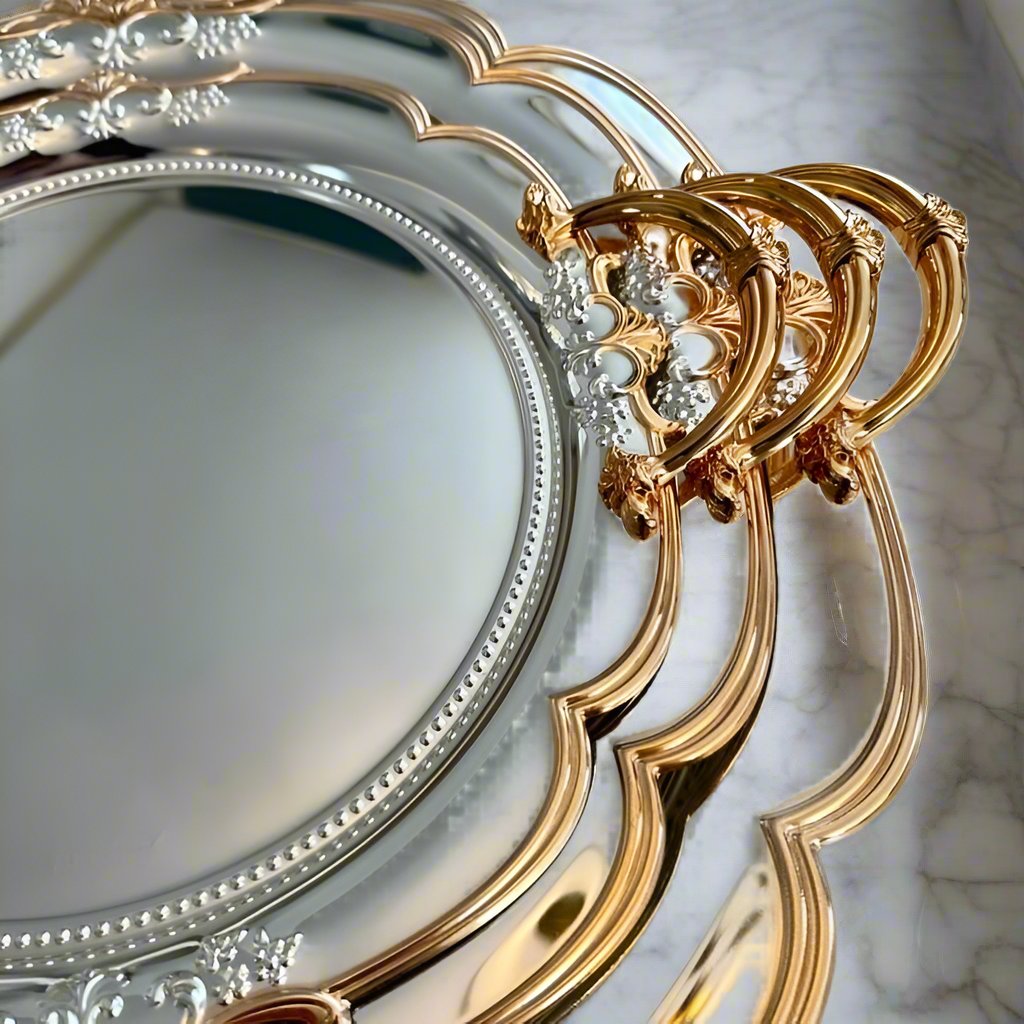 Luxurious Baroque-Inspired Decorative Tray Set