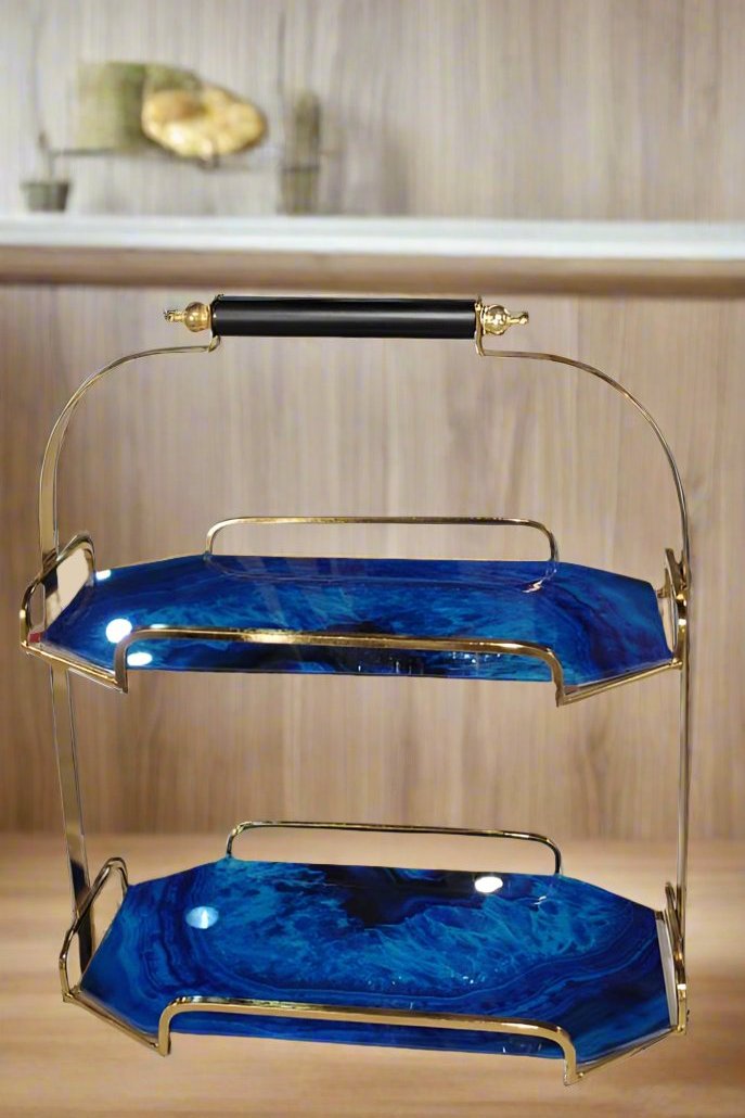 Luxury Deep Blue Dual Marble Stand -