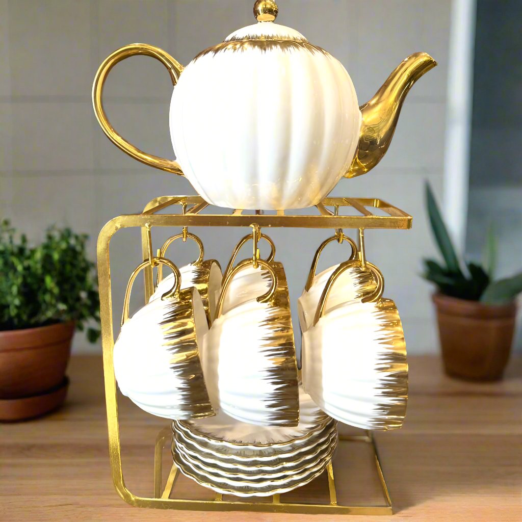 White and Gold Tea Set -