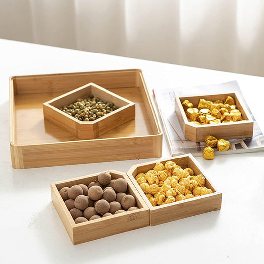 Bamboo Serving Tray Set