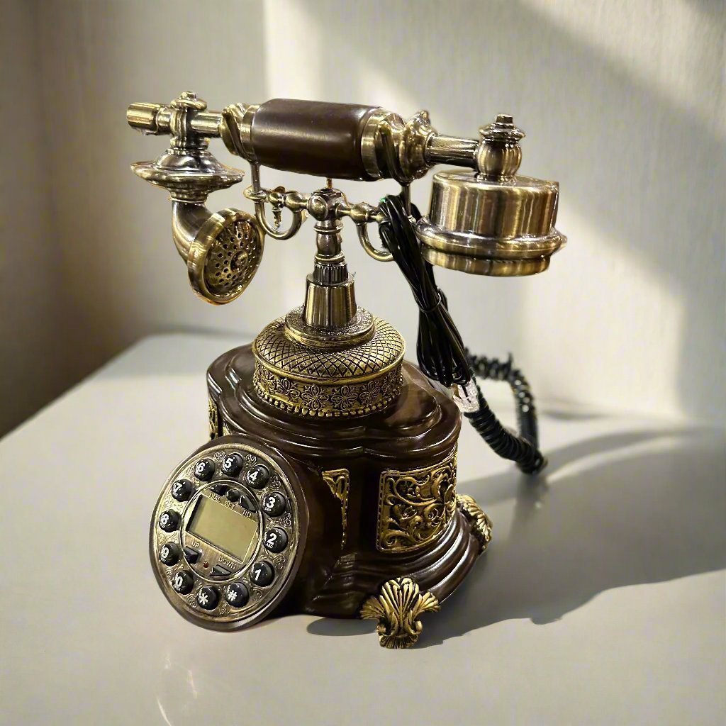 vintage-style rotary dial telephone