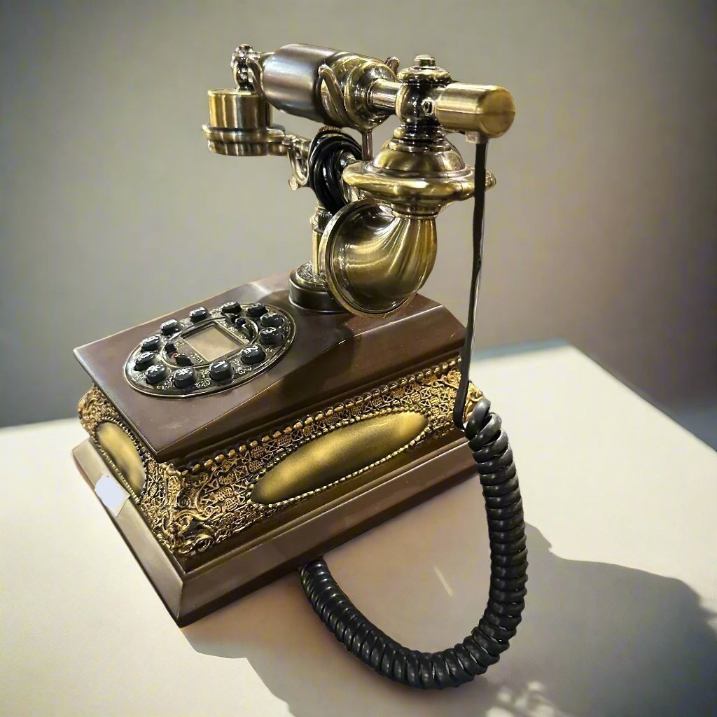 vintage-style rotary dial telephone