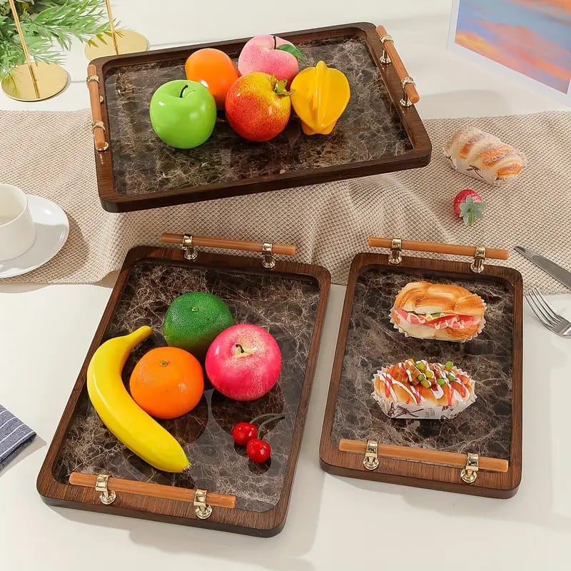 Bamboo Serving Tray Set of 3